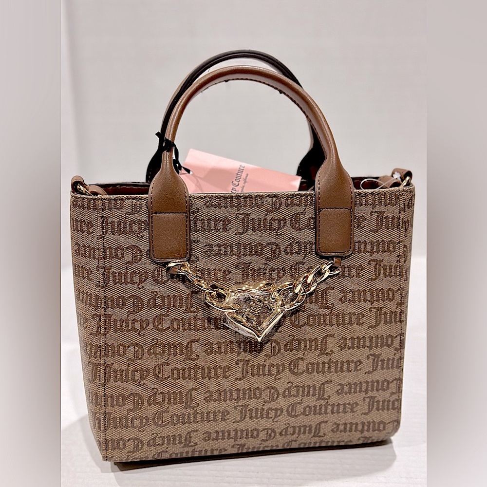 NWT Juicy Couture Chestnut Chino Change Of My Heart Mini Tote